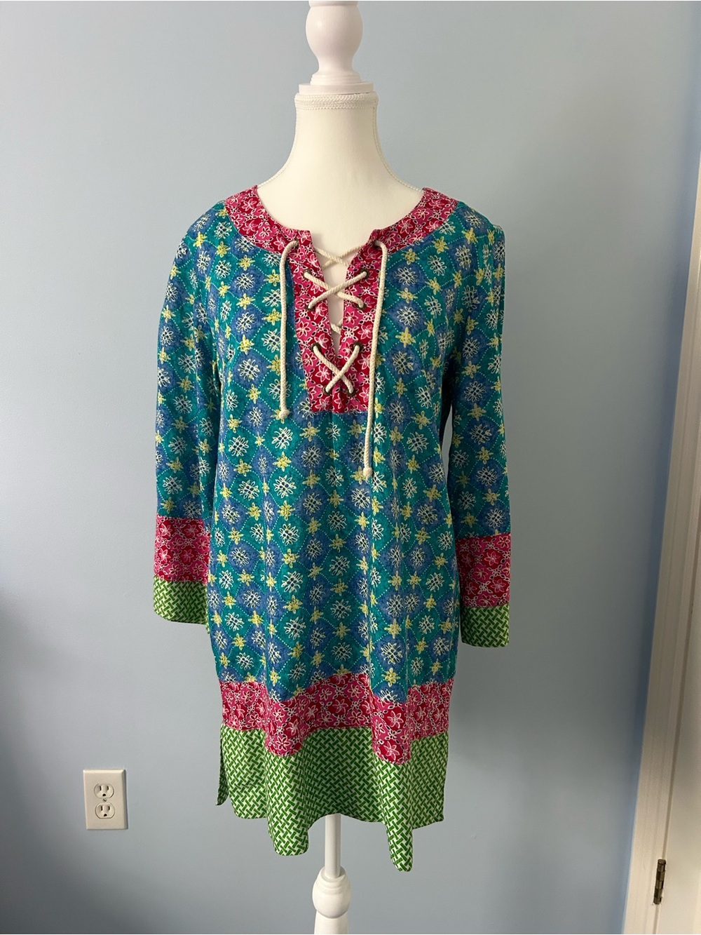 Sperry Floral Print Multicolor Top - Pink & Teal